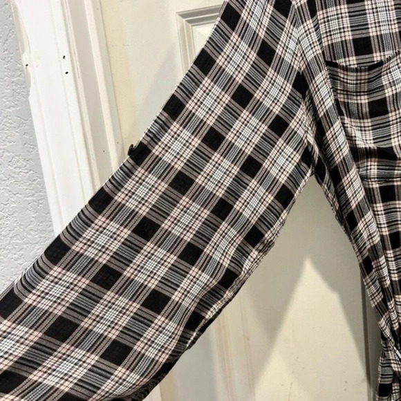 Max Studio Plaid Shirt Dress size Large - Picture 2 of 9